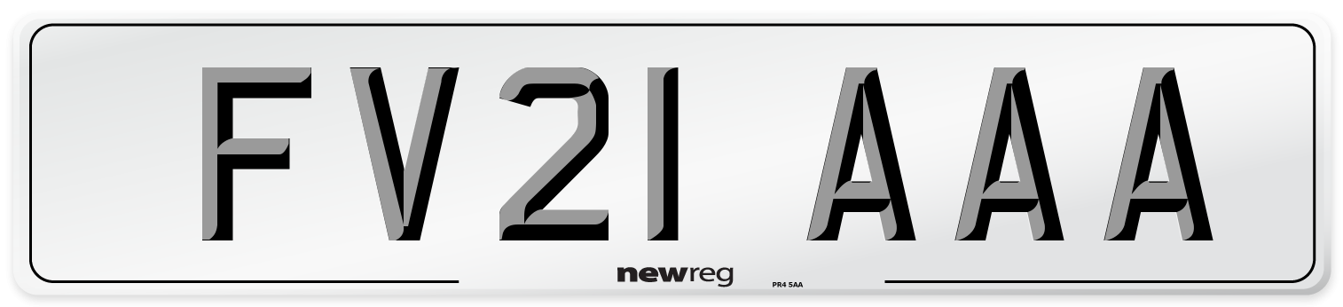 FV21 AAA Number Plate from New Reg